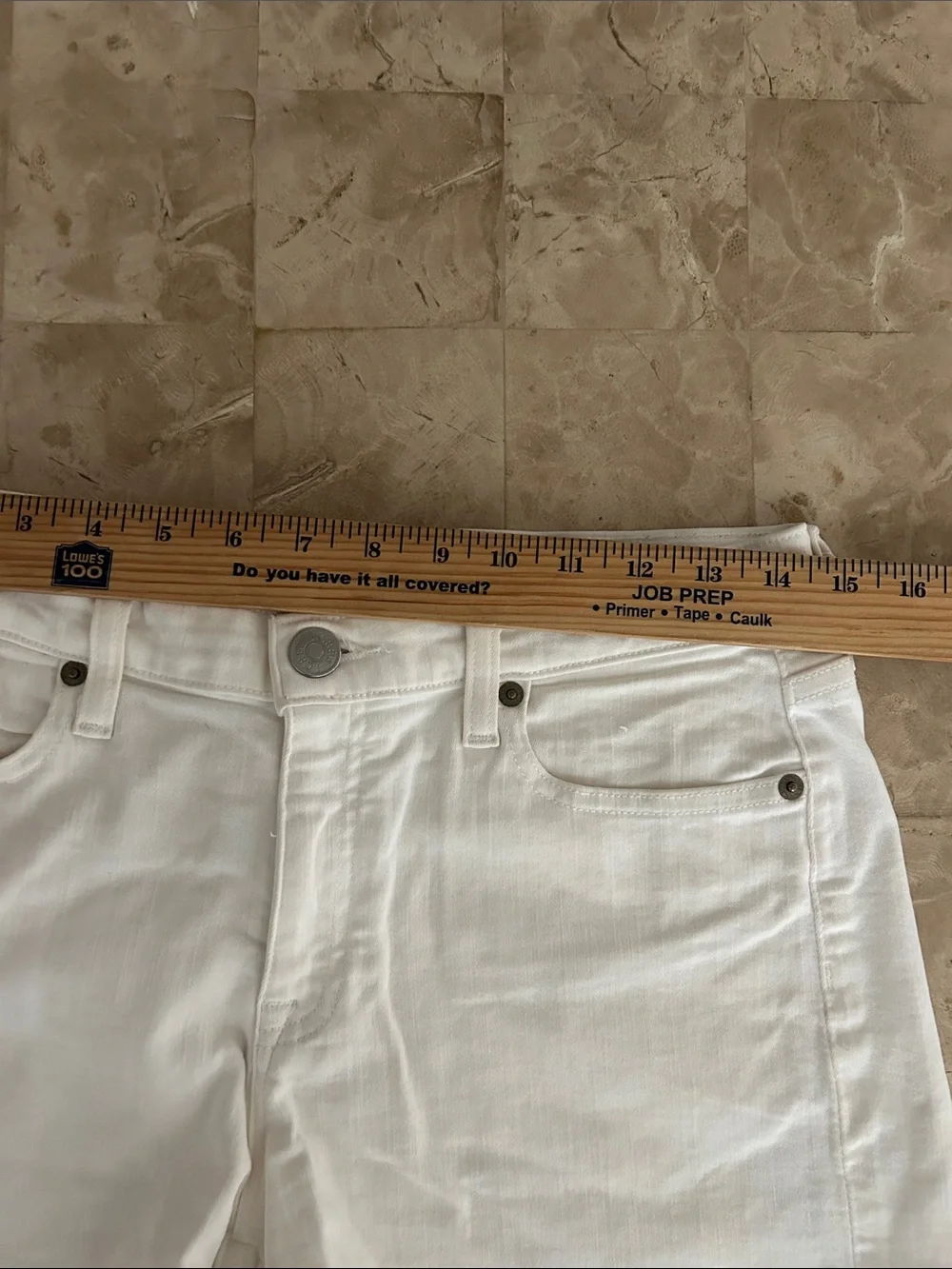 J.Crew Washed White Raw Hem Jean Shorts 28